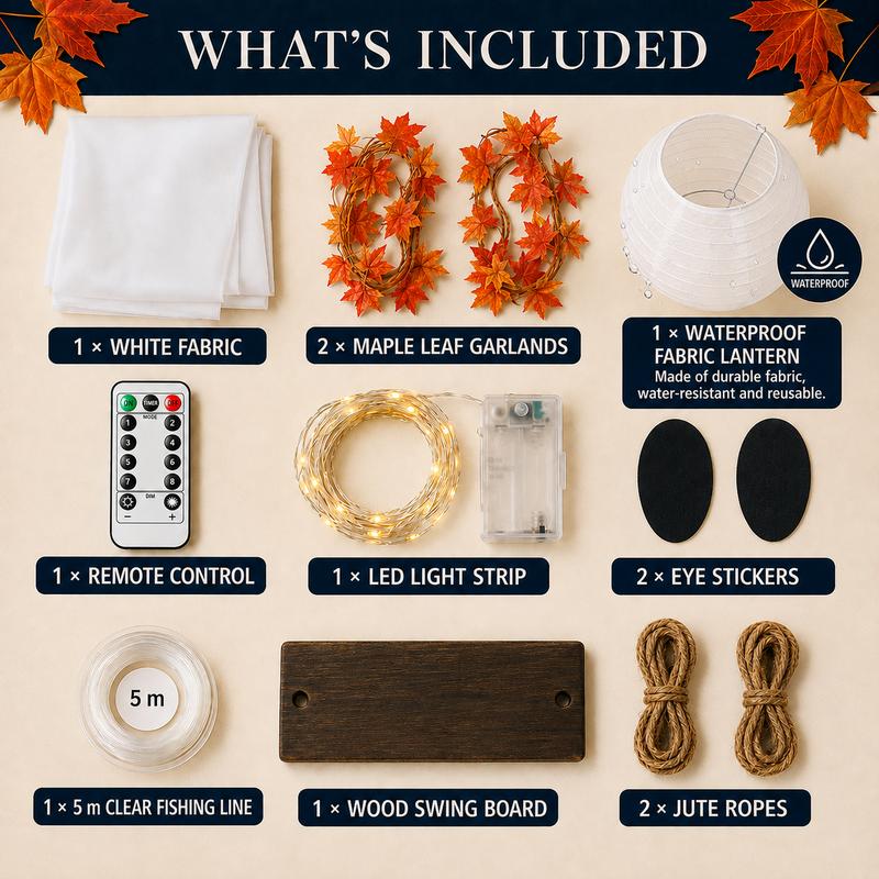 Everything included in the box with the Haunted Swinging Ghost